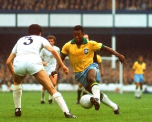 Pelé playing in the 1966 World Cup, UK