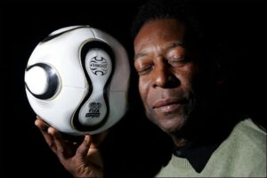 Pelé portrait with a football, 2012, Sweden